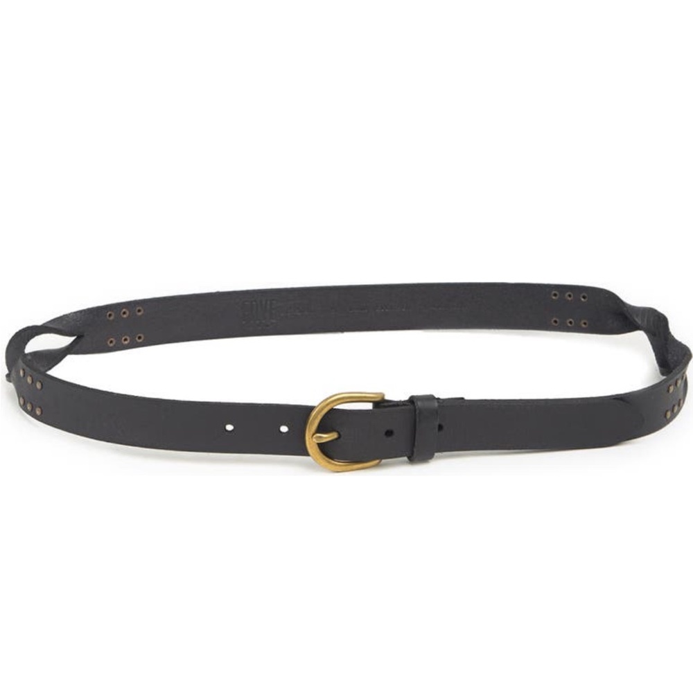 Frye Covered D-Ring Twisted Stud Leather Belt Size Large